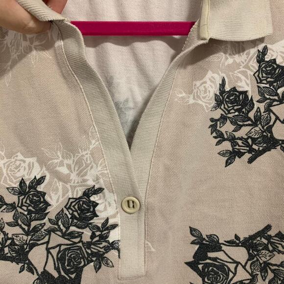 CB Casual Vintage Floral Sleeveless Polo Size Large - Picture 3 of 5